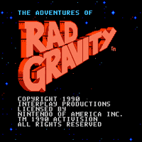 The Adventures of Rad Gravity Title Screen